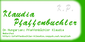 klaudia pfaffenbuchler business card