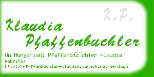 klaudia pfaffenbuchler business card